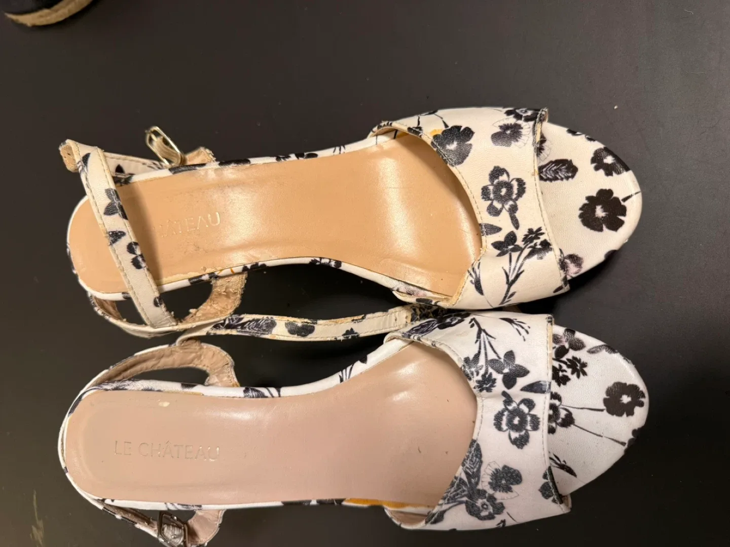 Le Chateau Floral Wedge Sandals - Size 7 thumbnail