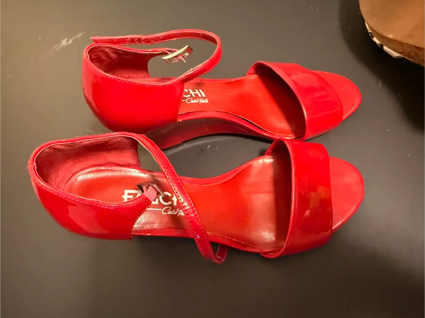 Falchi Red Wedge Heels image indicator(4)