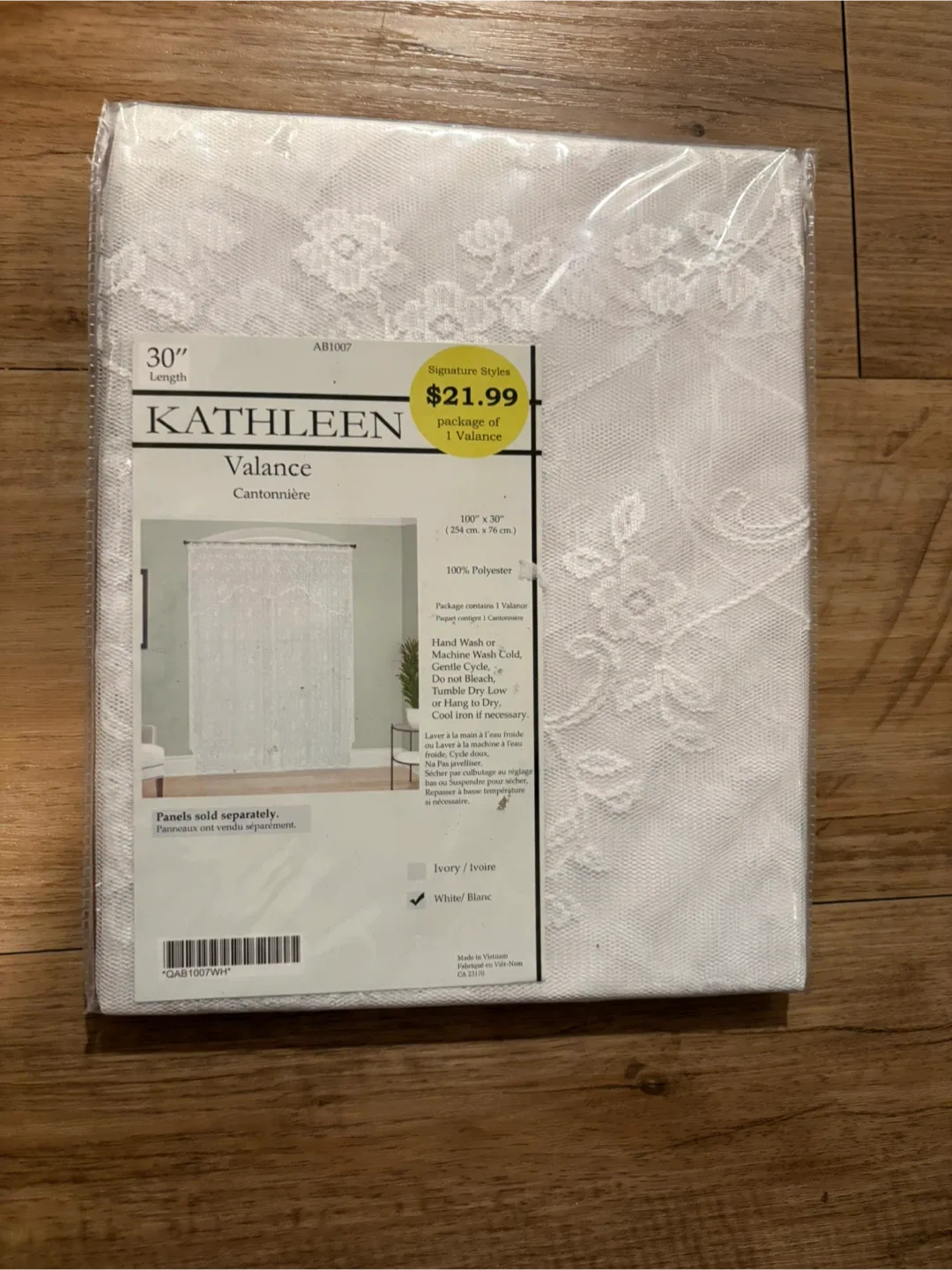 Kathleen White Lace Valance - 30 inch thumbnail