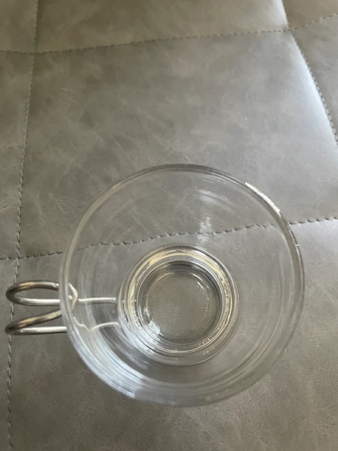 Set of 4 Glass Coffee/Tea/Expresso Stainless Steel Rim Cups image indicator(4)