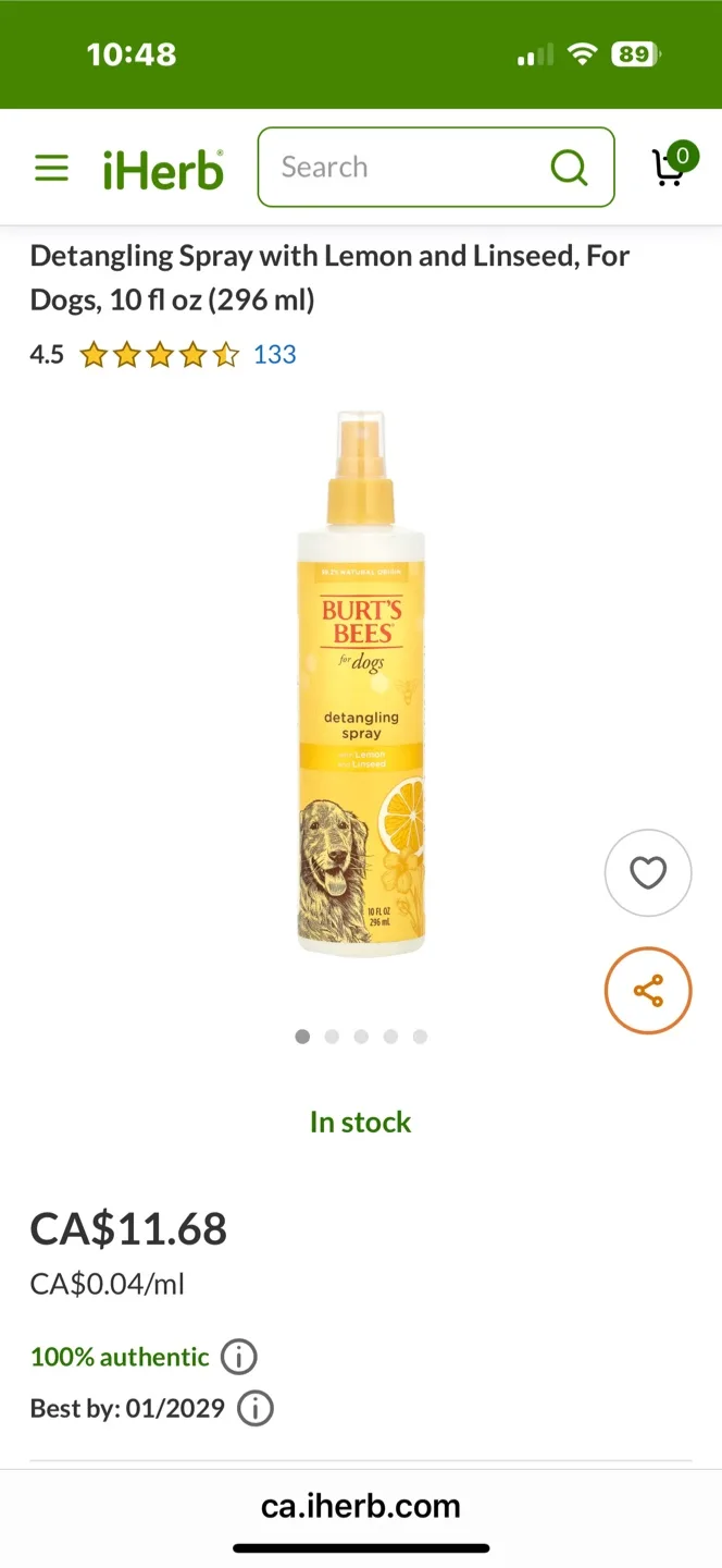 Bio-Groom Anti-Stat & Burt's Bees Detangling Spray image indicator(3)