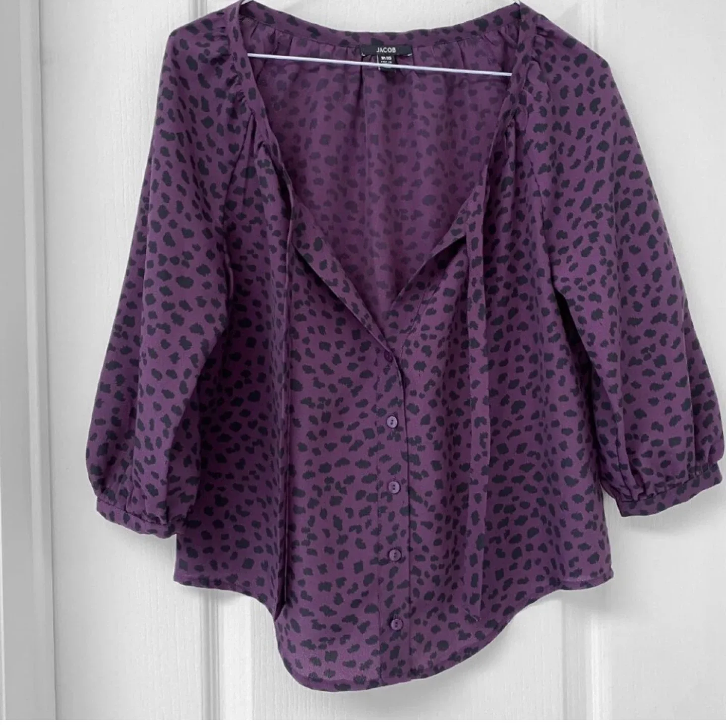 JACOB - Animal Print Button Down Blouse thumbnail