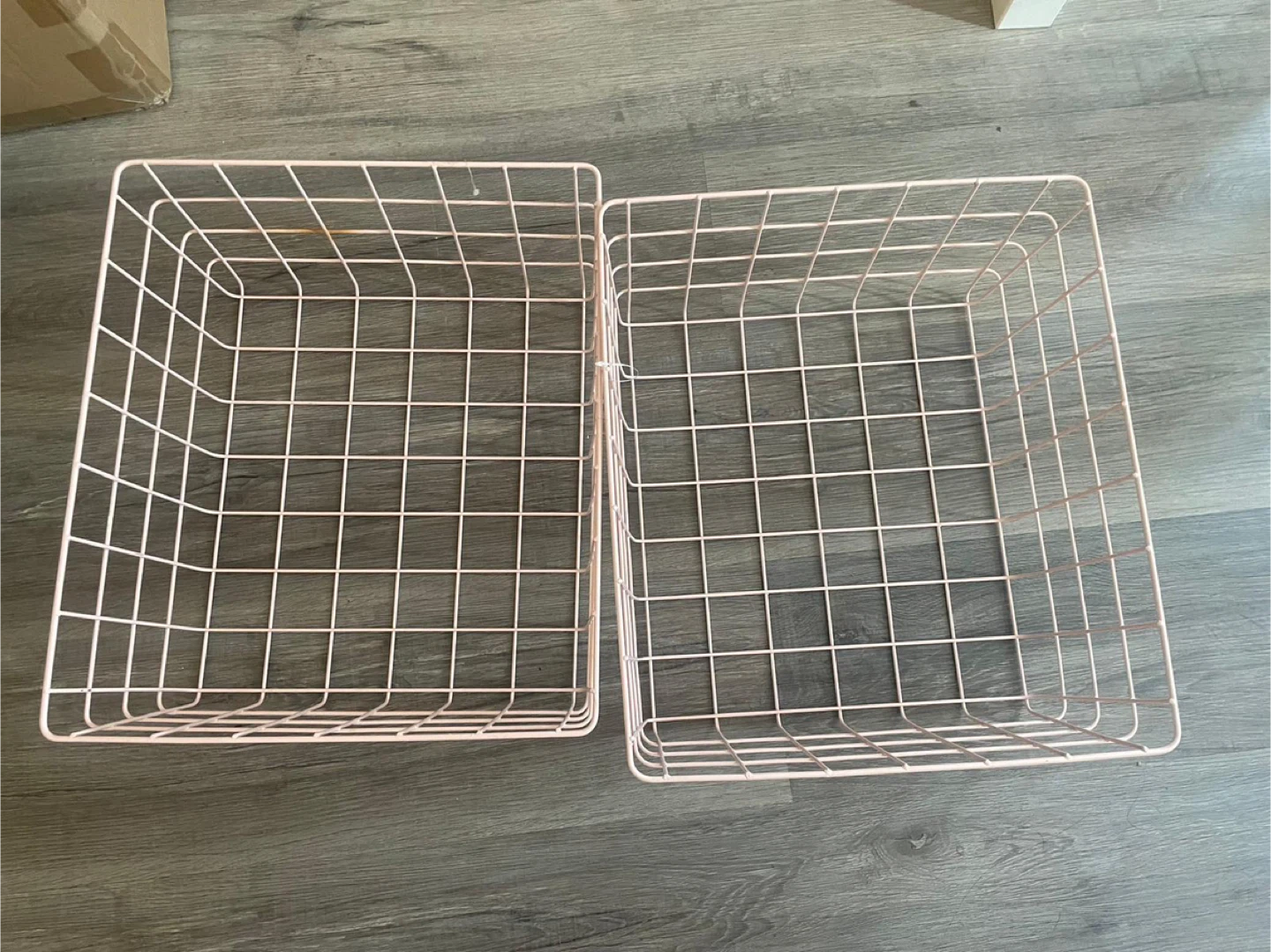 Pink Wire Storage Baskets - Set of 2