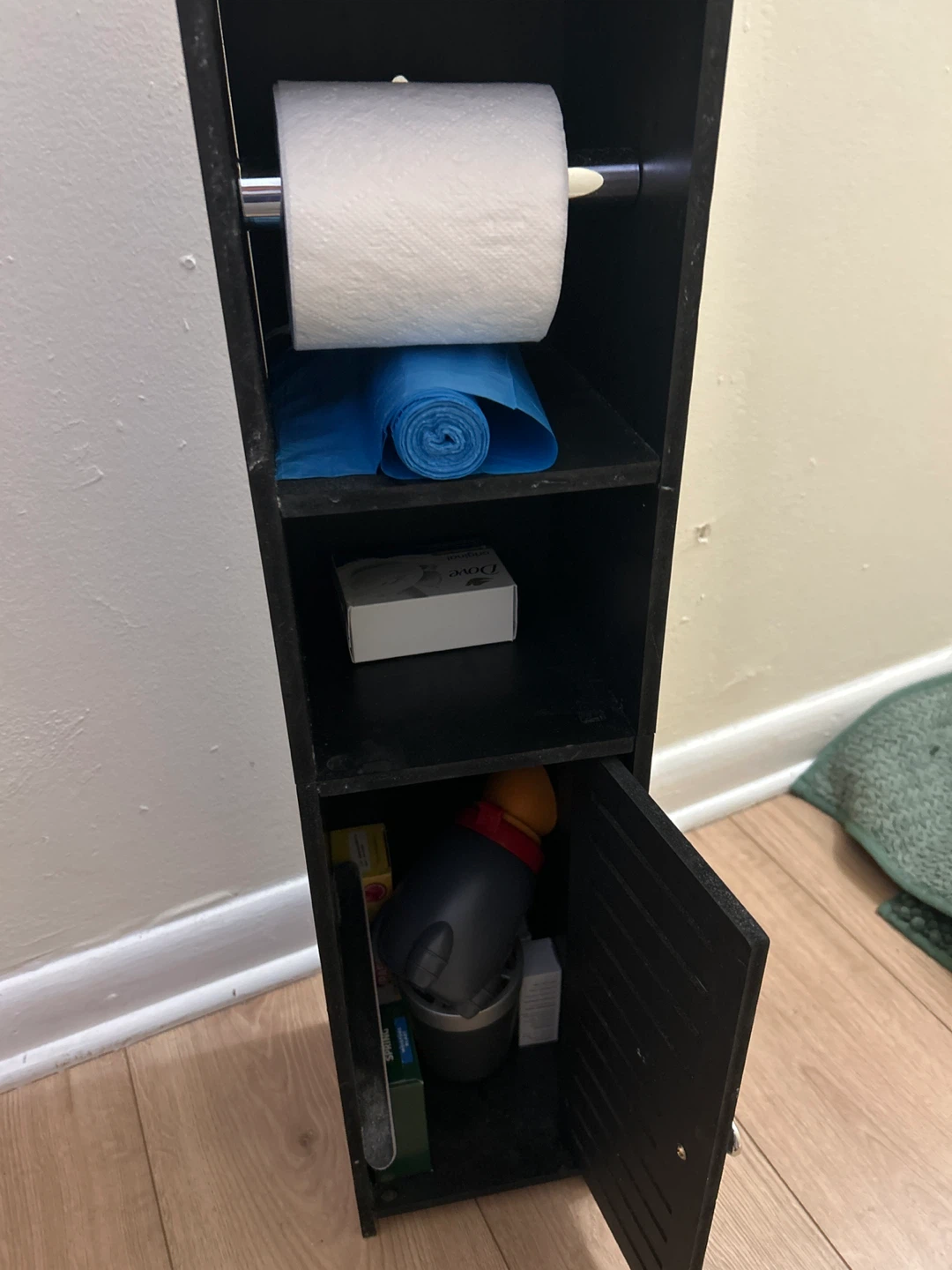 Black Wooden Bathroom Shelf - photo 2