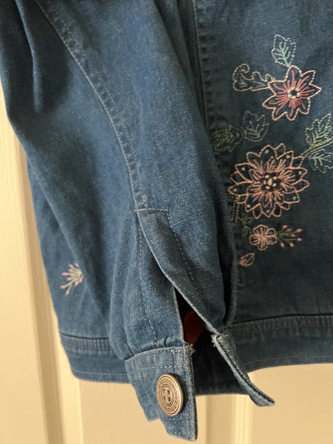 Alfred Dunner Denim Jacket with Floral Embroidery image indicator(3)
