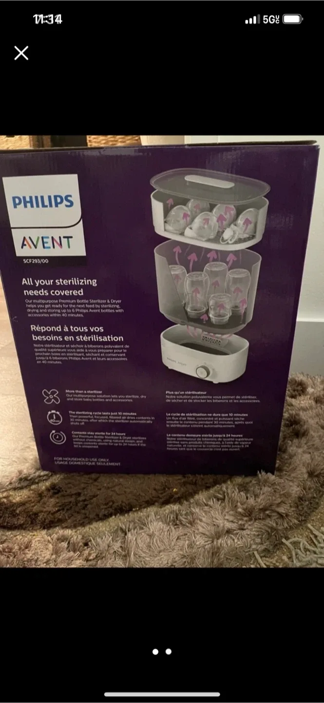 🥕Philips Avent Bottle Sterilizer & Dryer SCF293/00 thumbnail
