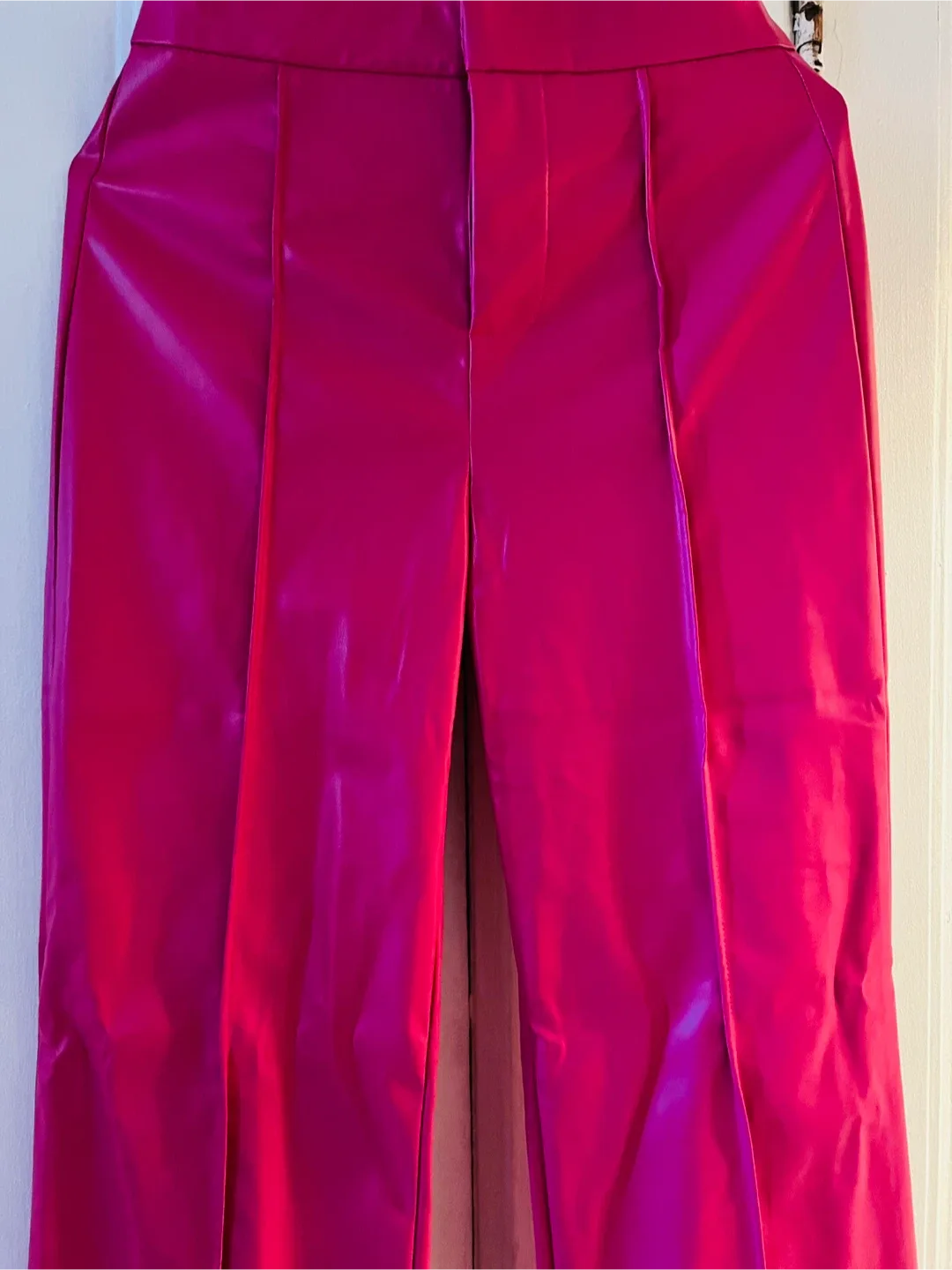 Pink Faux Leather Pants thumbnail