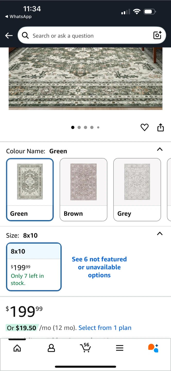 Green Area Rug - 8x10 - photo 2