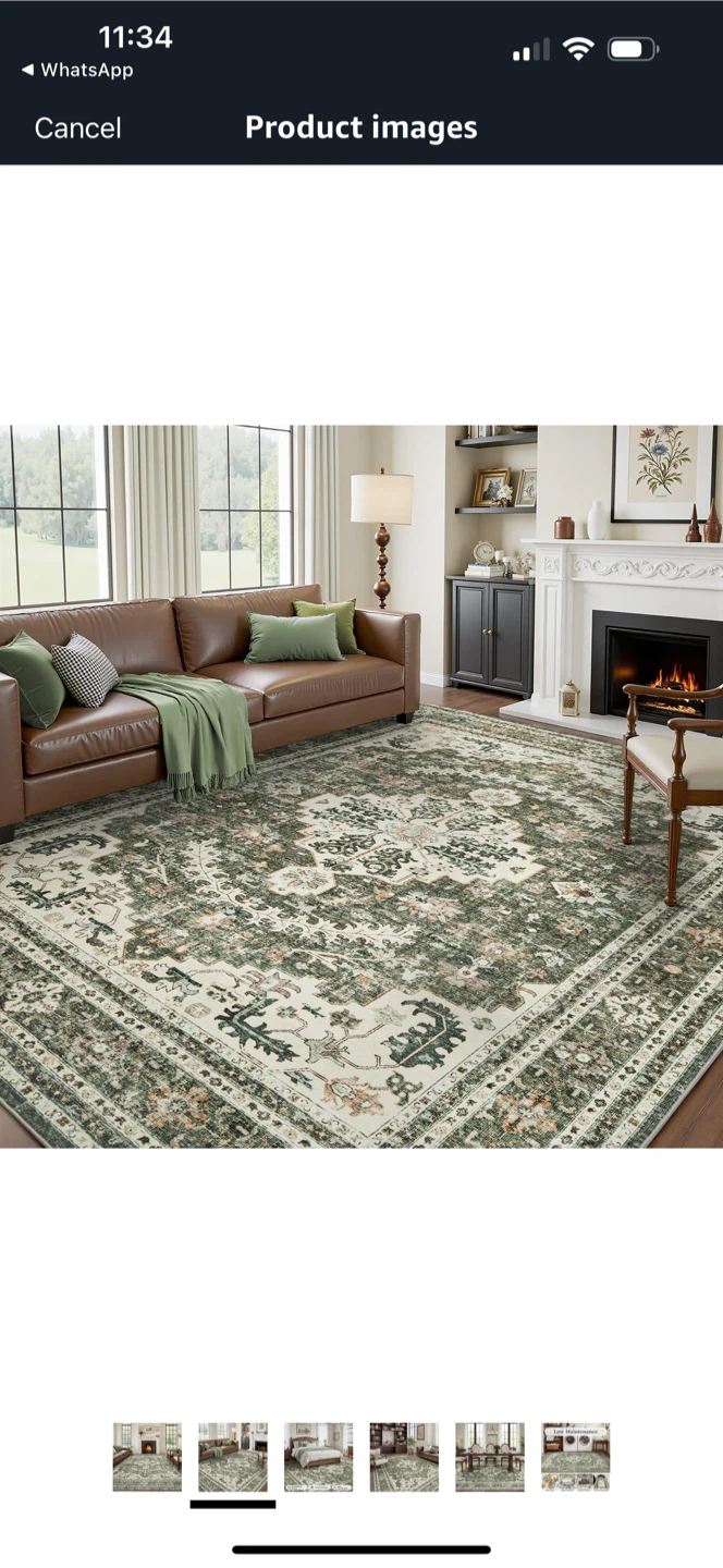 Green Area Rug - 8x10