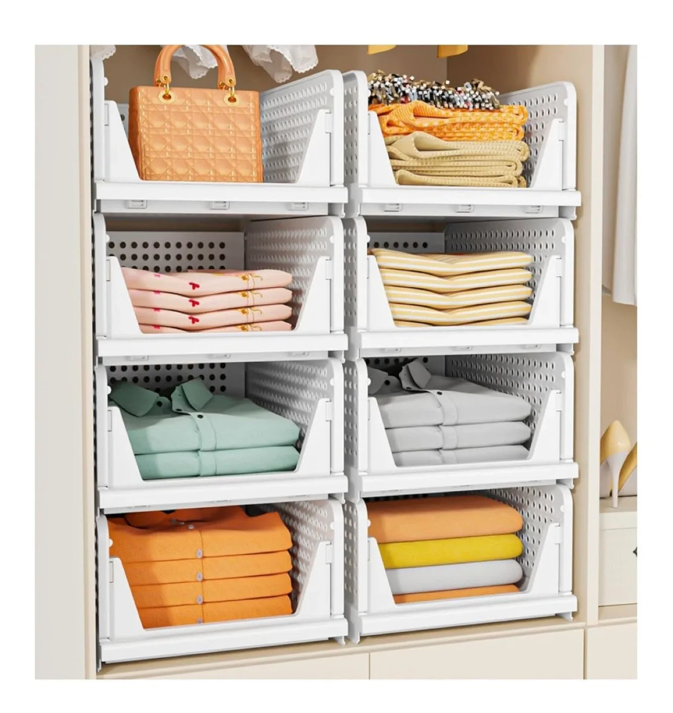 5 pack Stackable Closet Organizer Bins - 5L Size thumbnail