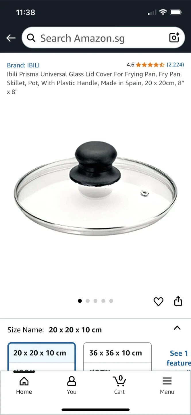8” Universal Glass Lid - free pot thumbnail