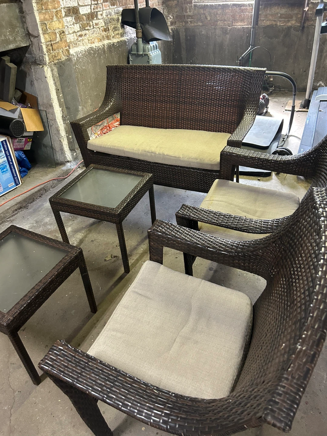 Wicker Patio Set - Loveseat, Chairs, Tables - photo 2