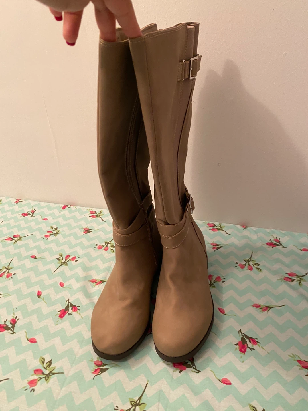 Taupe Knee-High Boots, Size 8 - photo 4