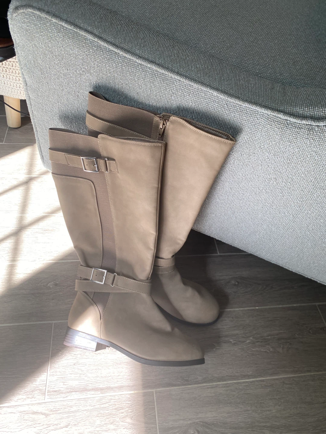 Taupe Knee-High Boots, Size 8 - photo 3