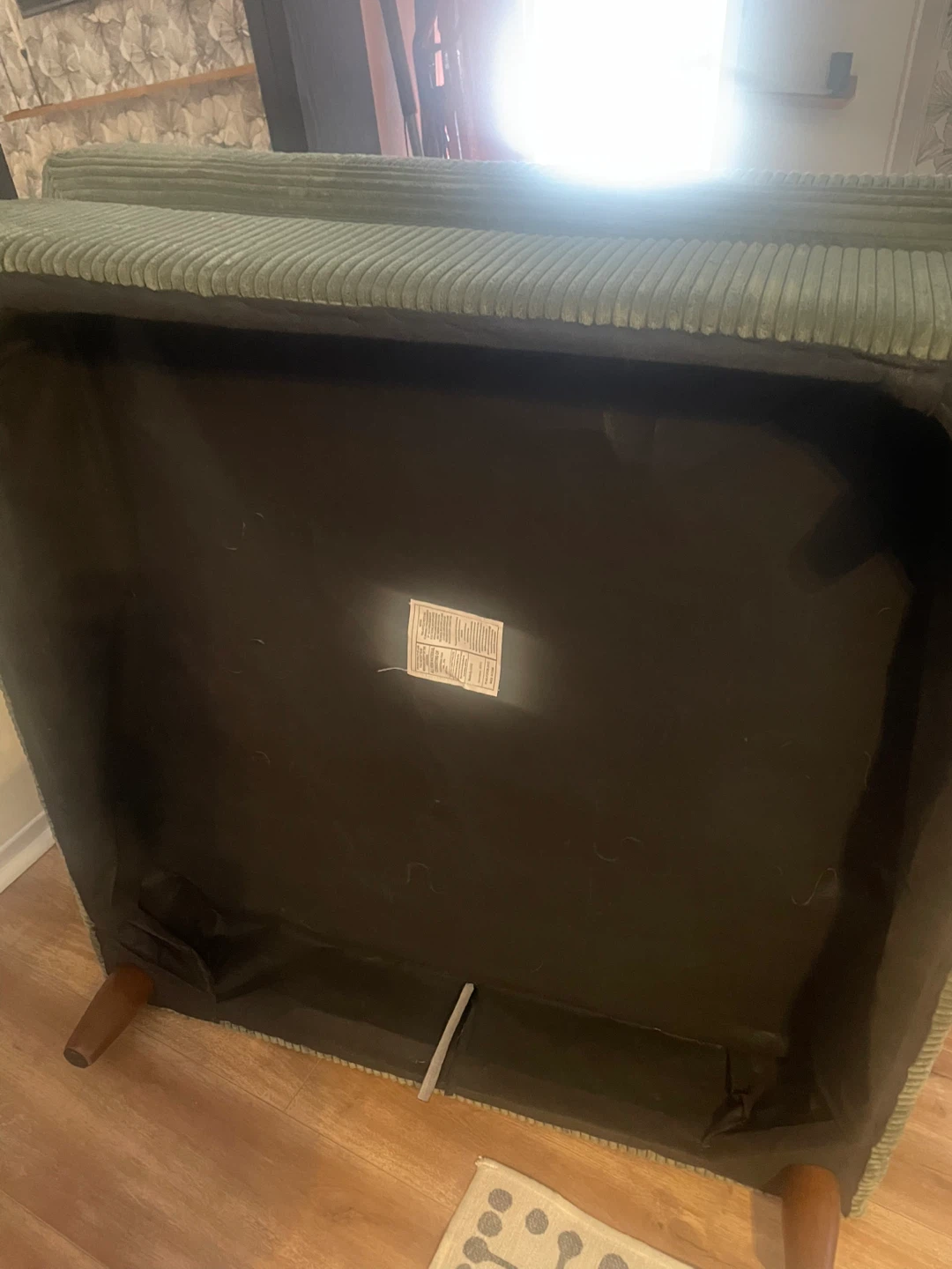 Green Corduroy Ottoman - photo 2