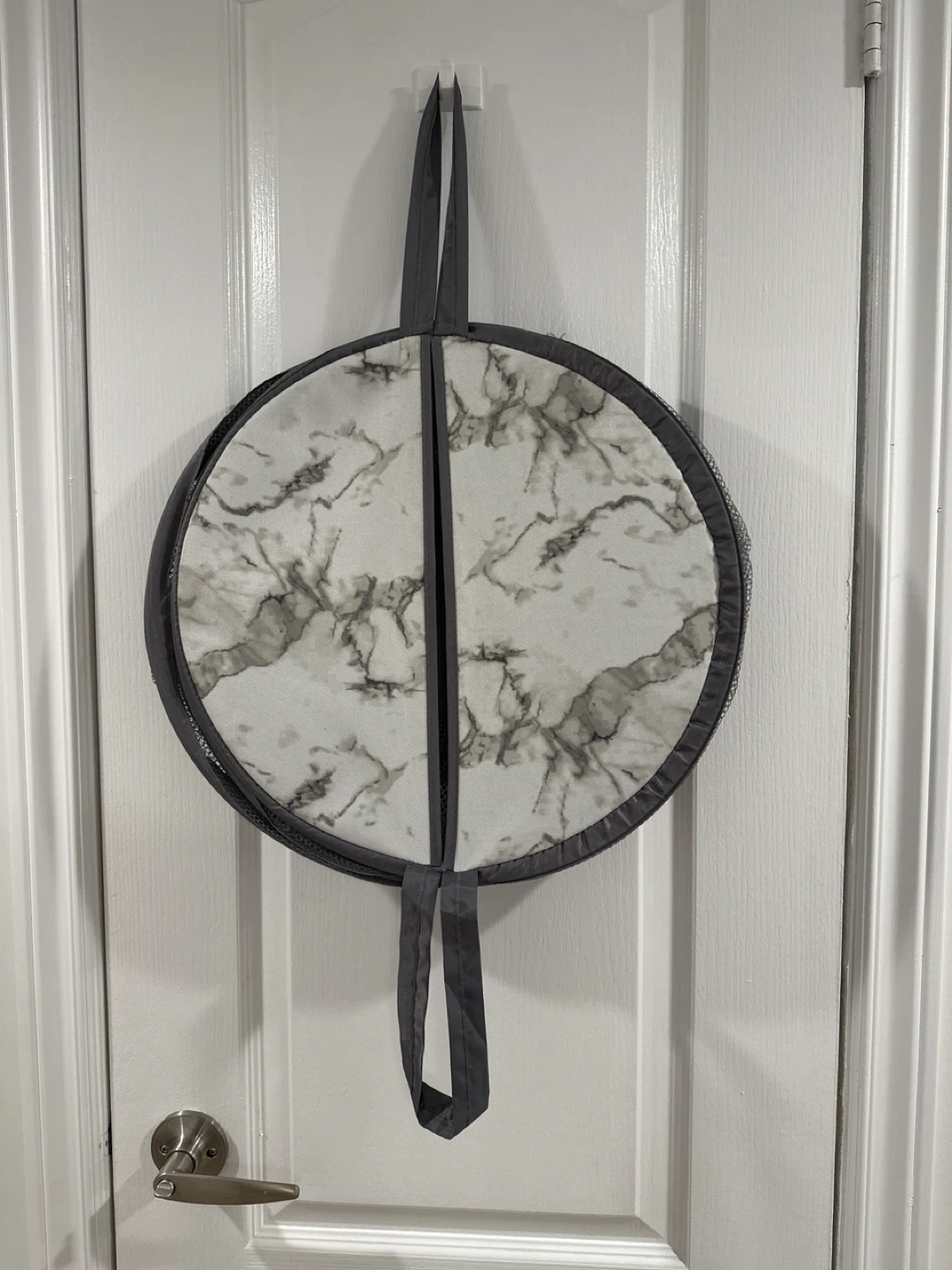 Round Mesh Laundry Hamper - Grey - photo 2