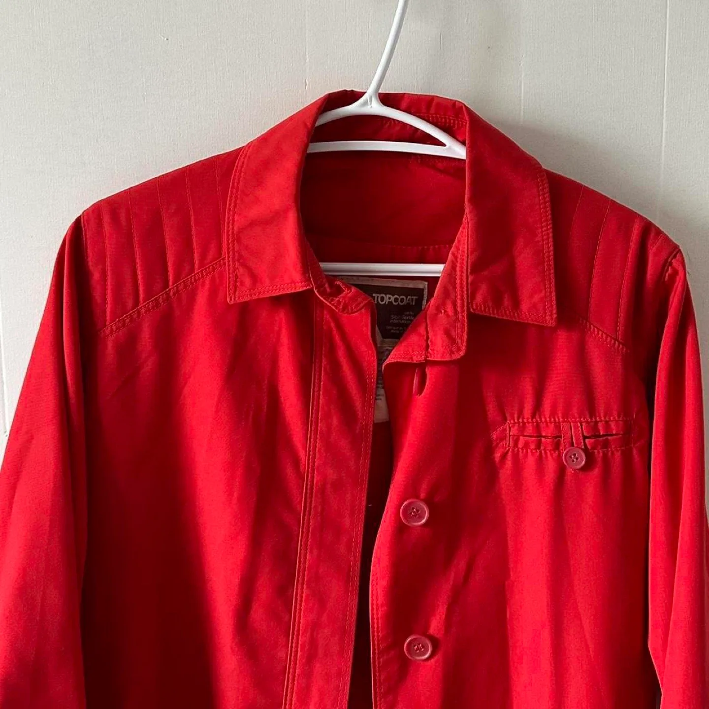 Red vintage 80s trench coat image indicator(4)