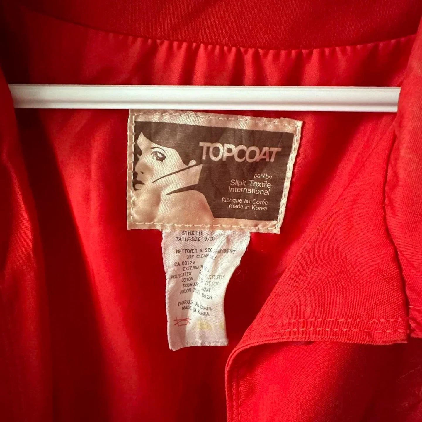 Red vintage 80s trench coat image indicator(7)