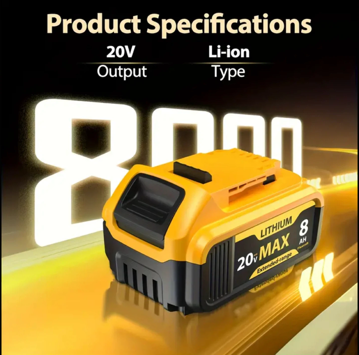 20V MAX 8Ah Lithium Battery - Extended Range - photo 2