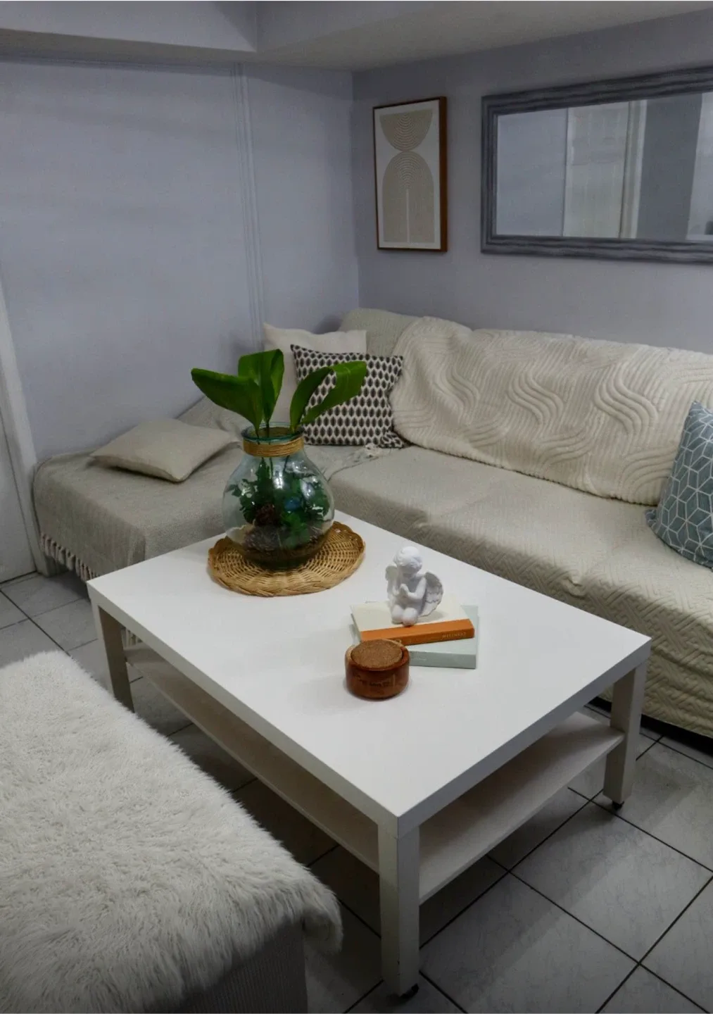 White Coffee Table with Bottom Shelf image indicator(3)