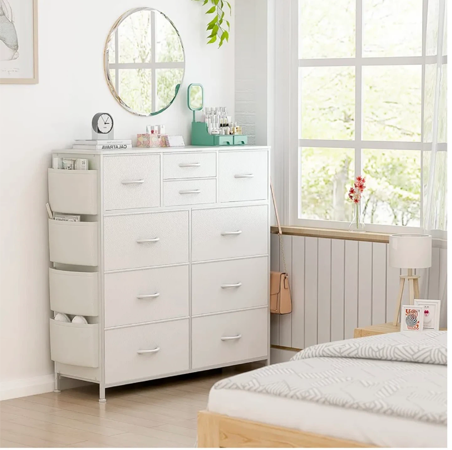 White Fabric Dresser with 12 Drawers - photo 5