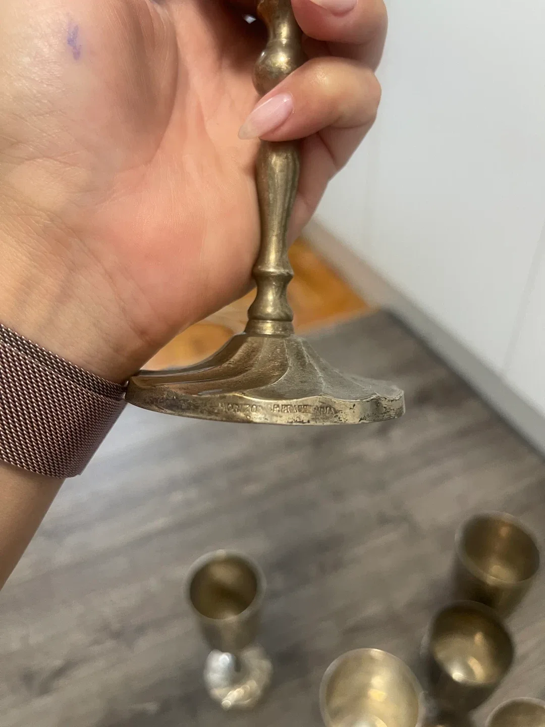 Vintage Silver Plated Wine Goblets Set of 9 image indicator(6)