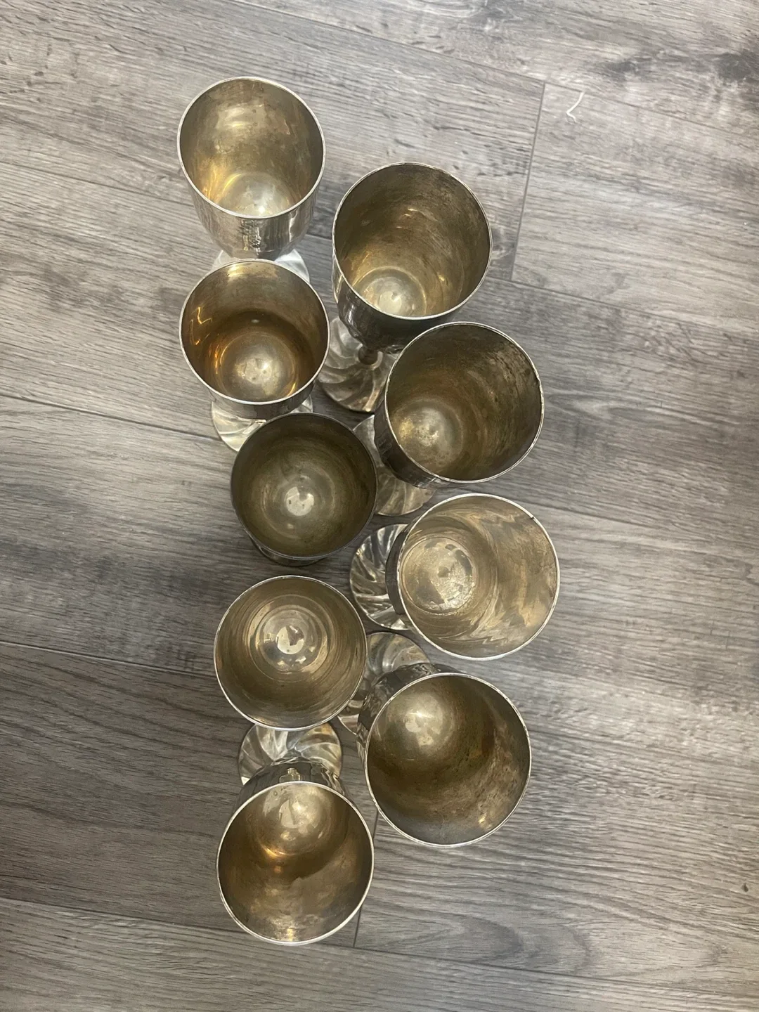 Vintage Silver Plated Wine Goblets Set of 9 image indicator(2)