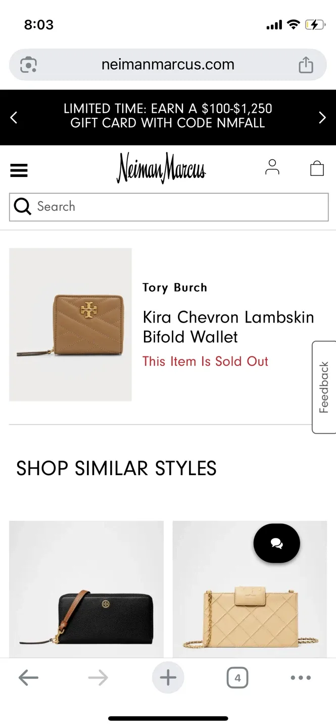 Tory Burch Kira Chevron Bi-Fold Wallet - Sandpiper image indicator(9)