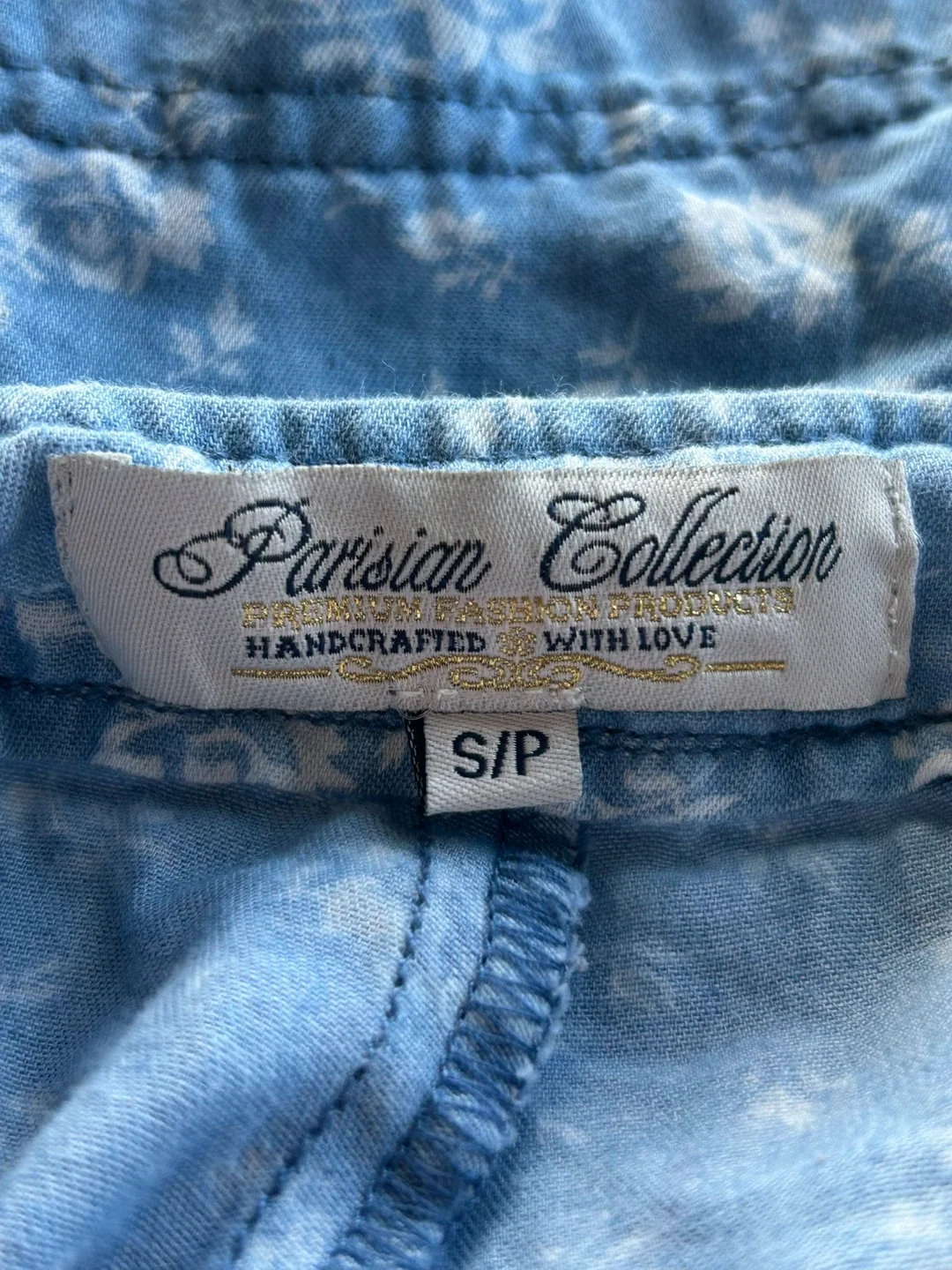 🥕 Baby Blue Parisian Collection Floral Short Overalls Size S/P image indicator(2)