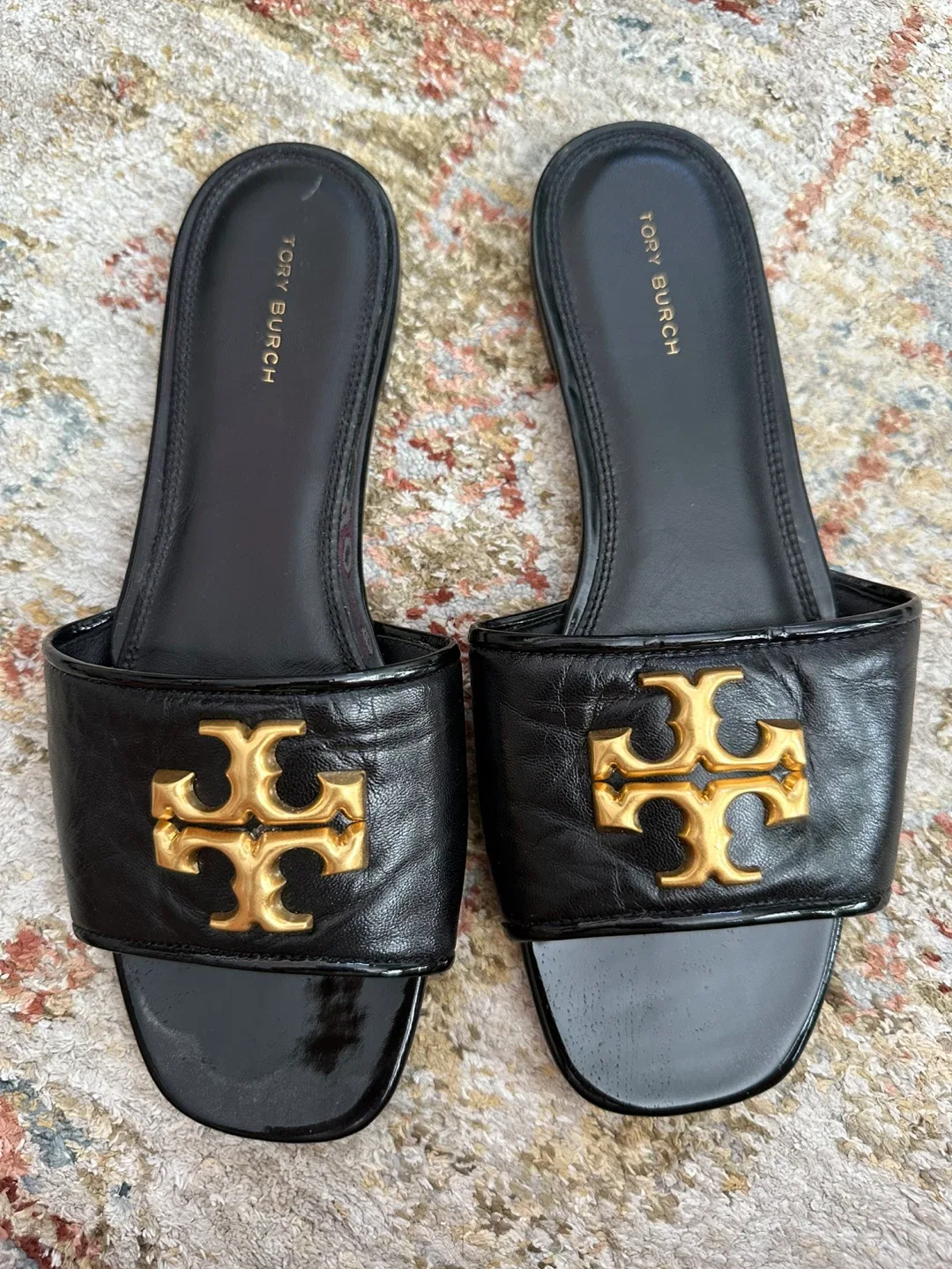 Tory Burch Black Leather Sandals - Size 8M thumbnail