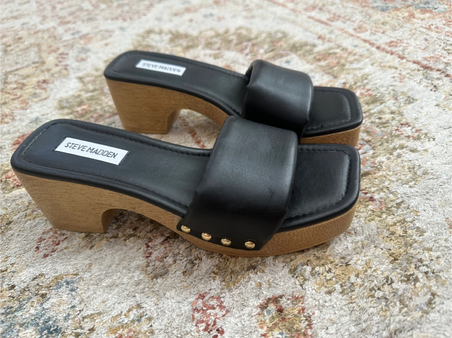 Steve Madden Black Leather Clogs - Size 8 - photo 3