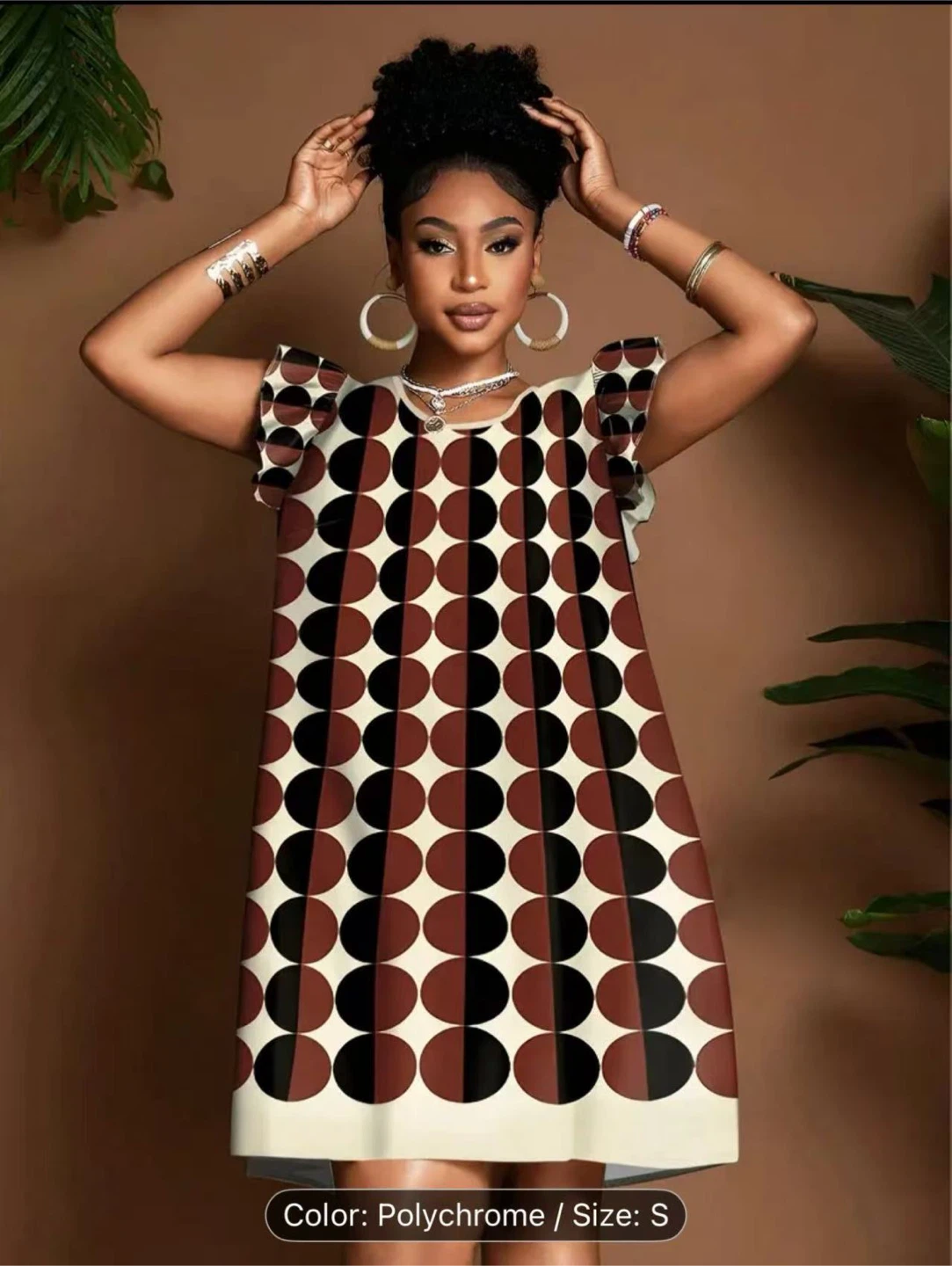 Polychrome Pattern Dress - Size S