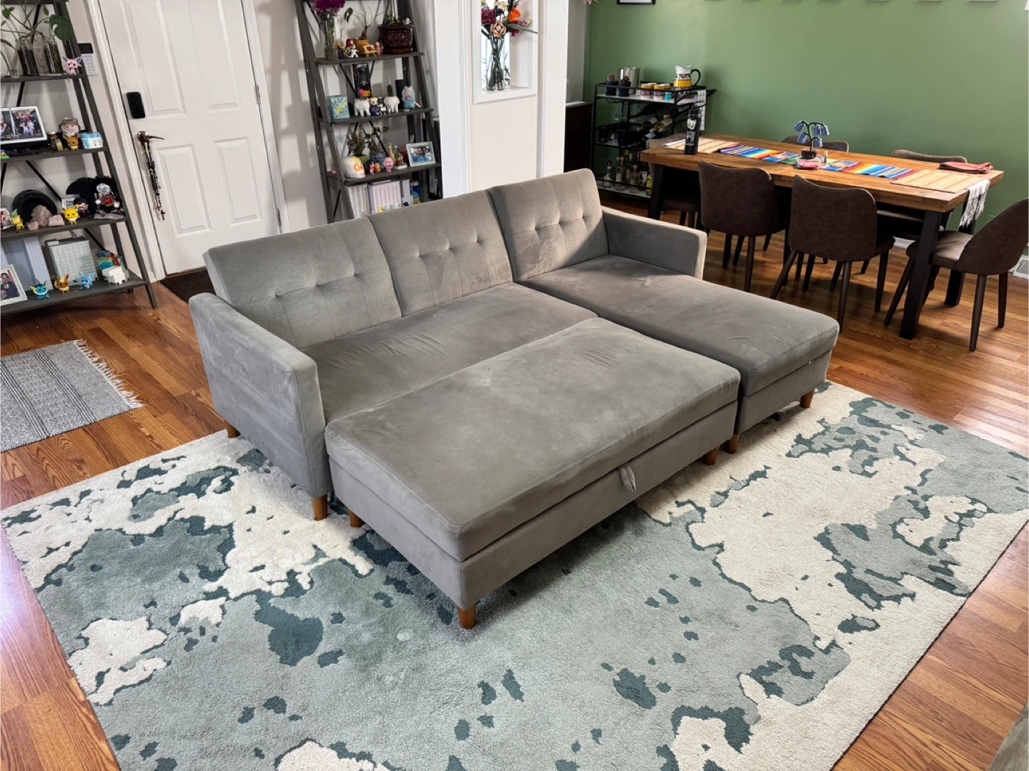 Gray Sectional Sofa with Ottoman Storage - photo 2