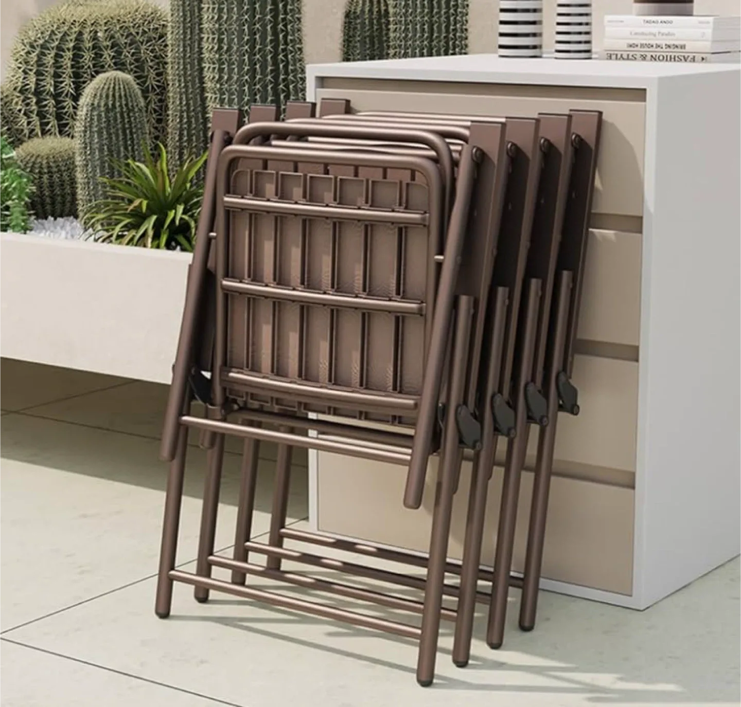 Folding Outdoor Chair - Brown 🥕 image indicator(7)