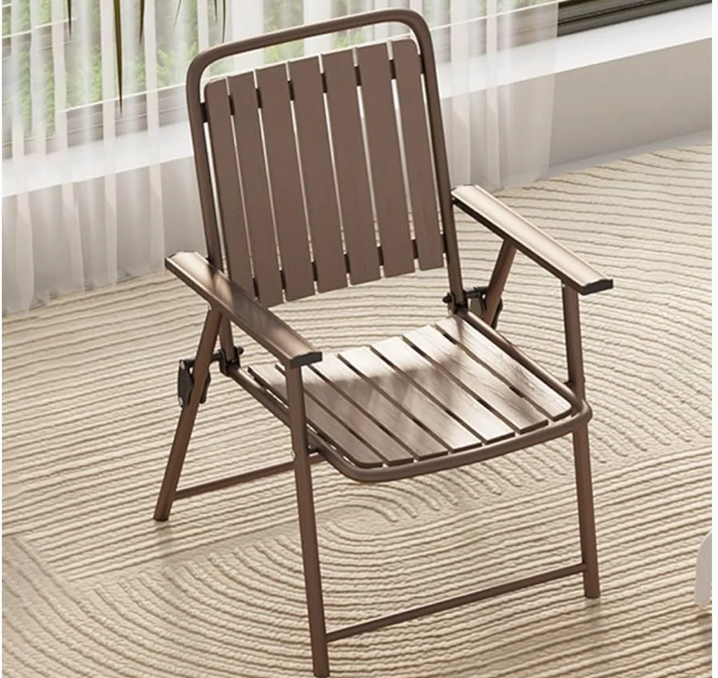 Folding Outdoor Chair - Brown 🥕 image indicator(8)