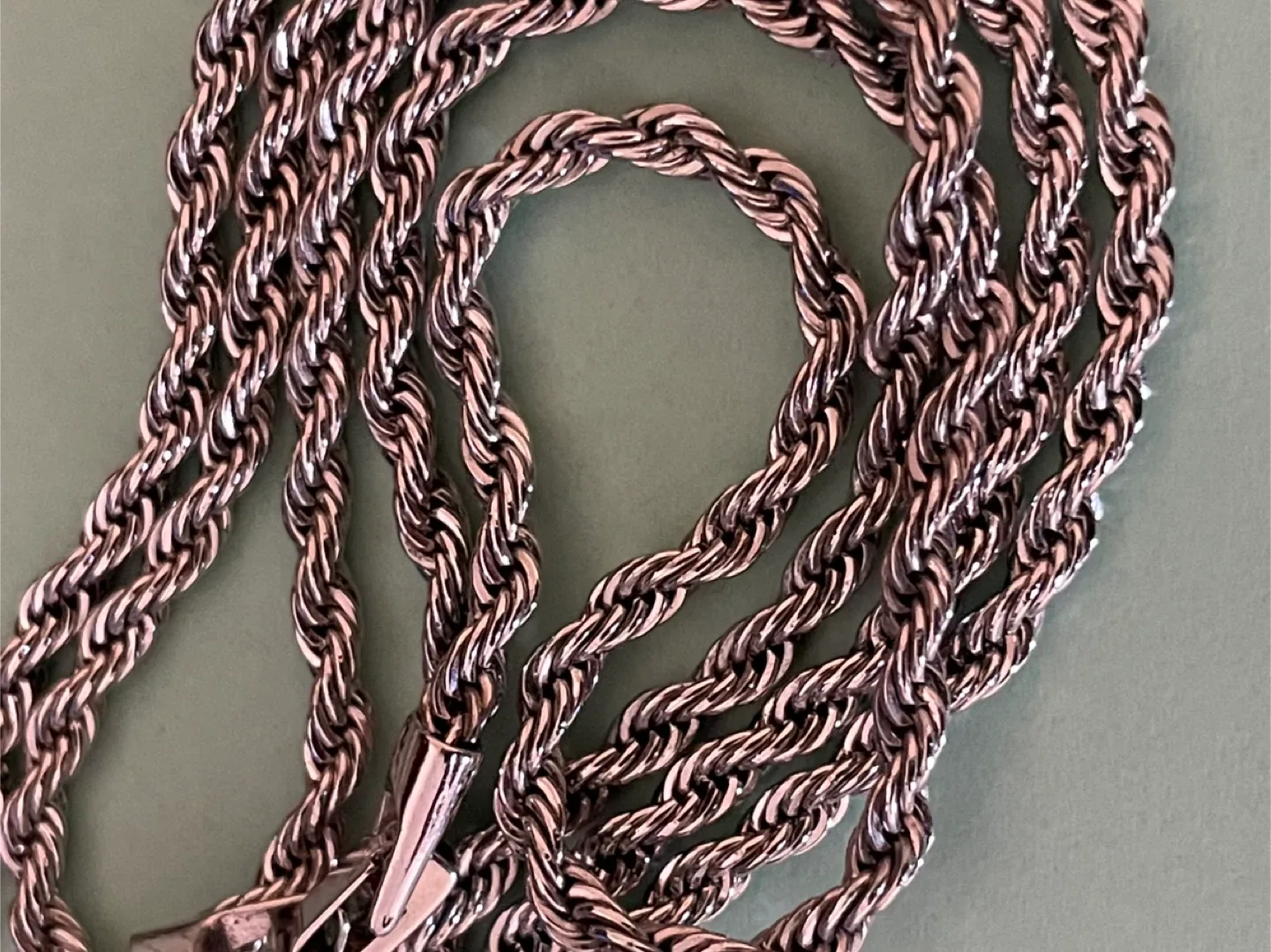 Silver Tone Rope Chain Necklace thumbnail