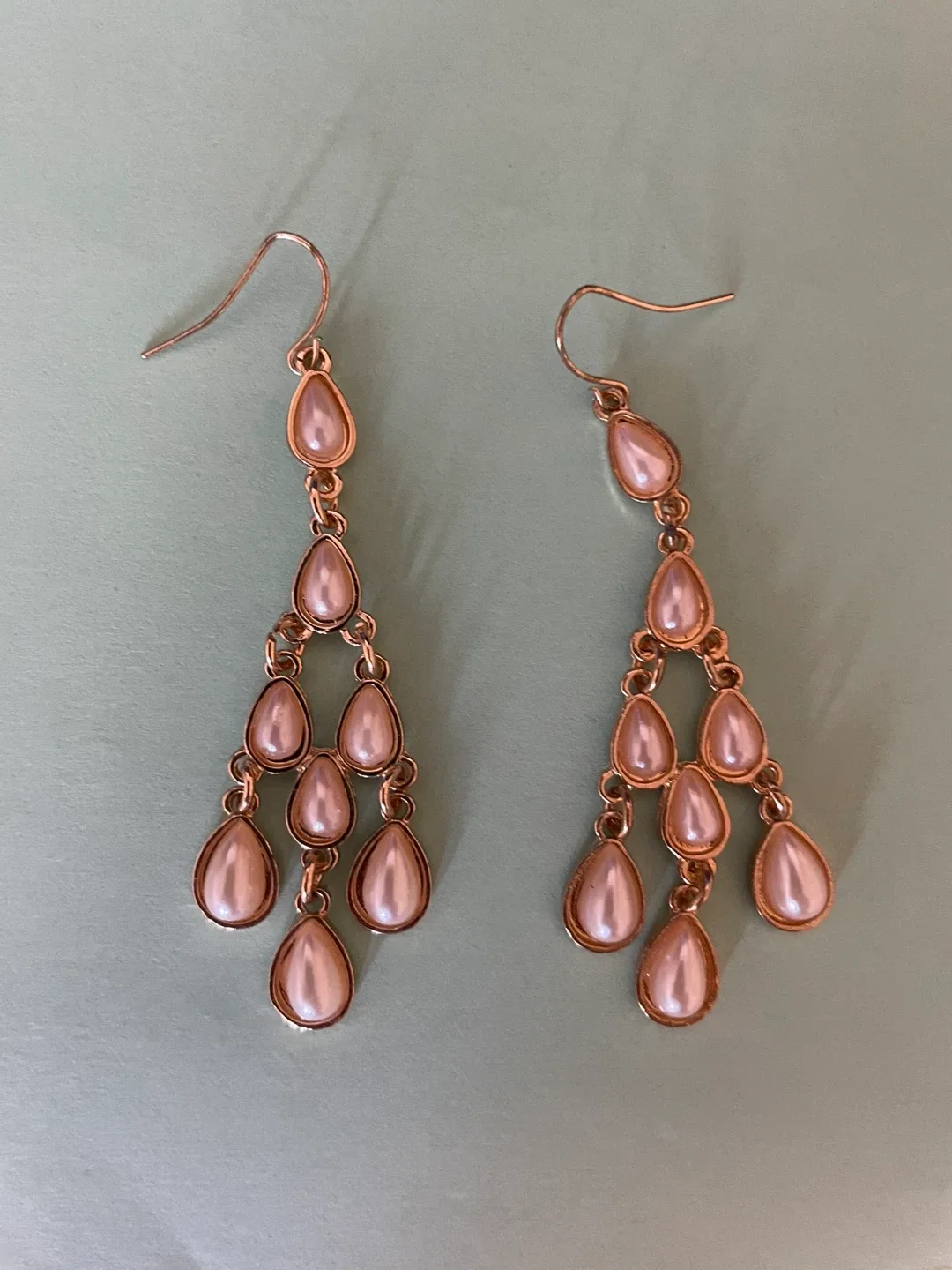 Dangle Drop Earrings with Faux Pearls thumbnail
