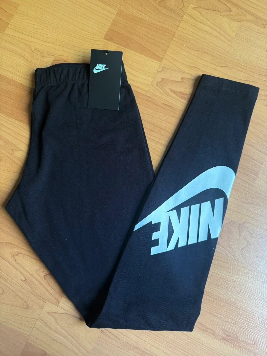 Nike Leggings - Black with White Logo thumbnail