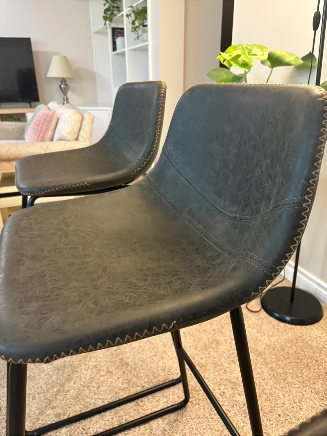 Set of 3 Bar Stools - Black - photo 5