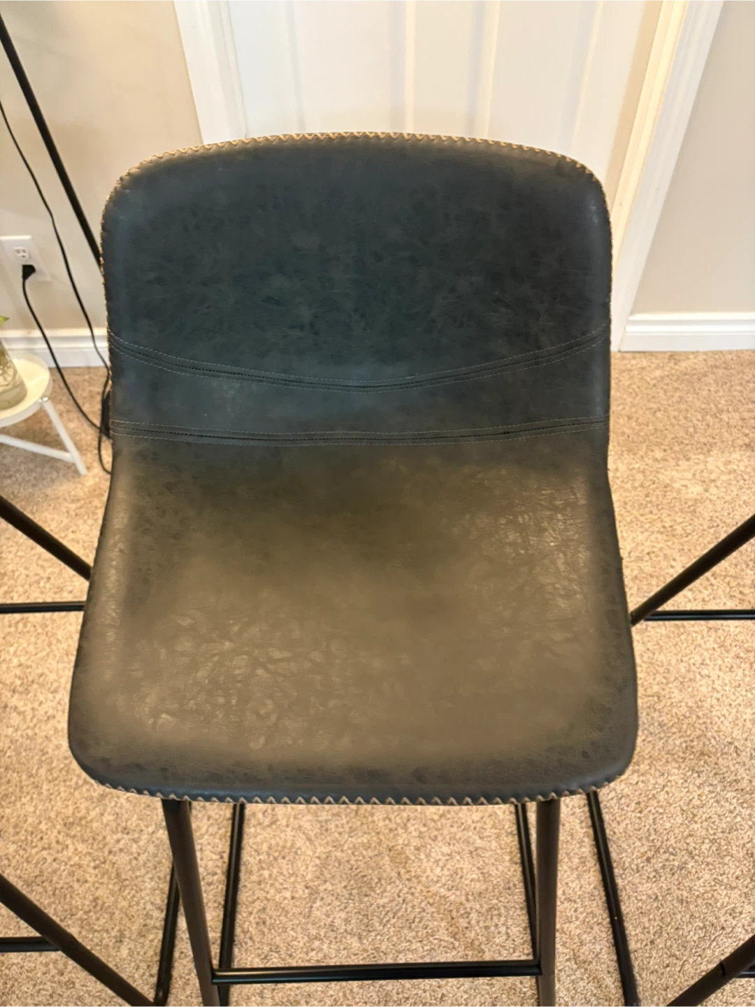 Set of 3 Bar Stools - Black - photo 3