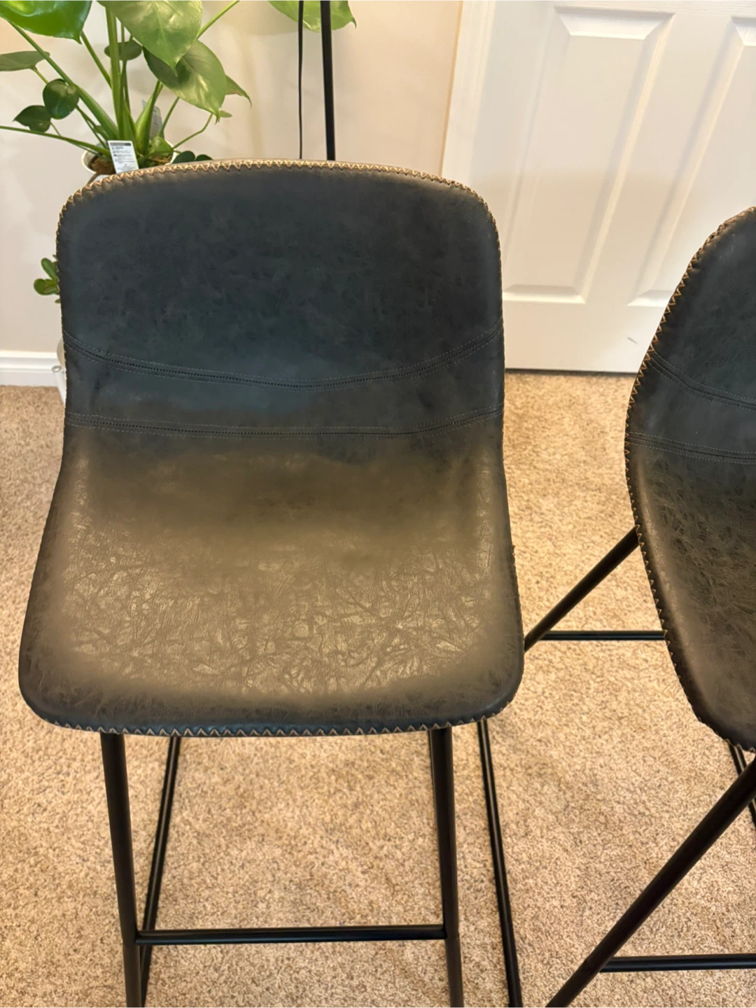 Set of 3 Bar Stools - Black - photo 2