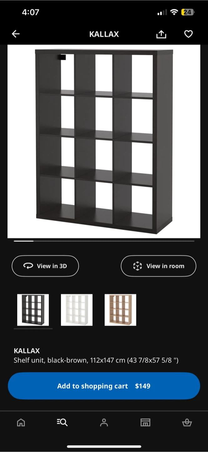 IKEA Kallax Shelf Unit - Black-Brown - photo 5