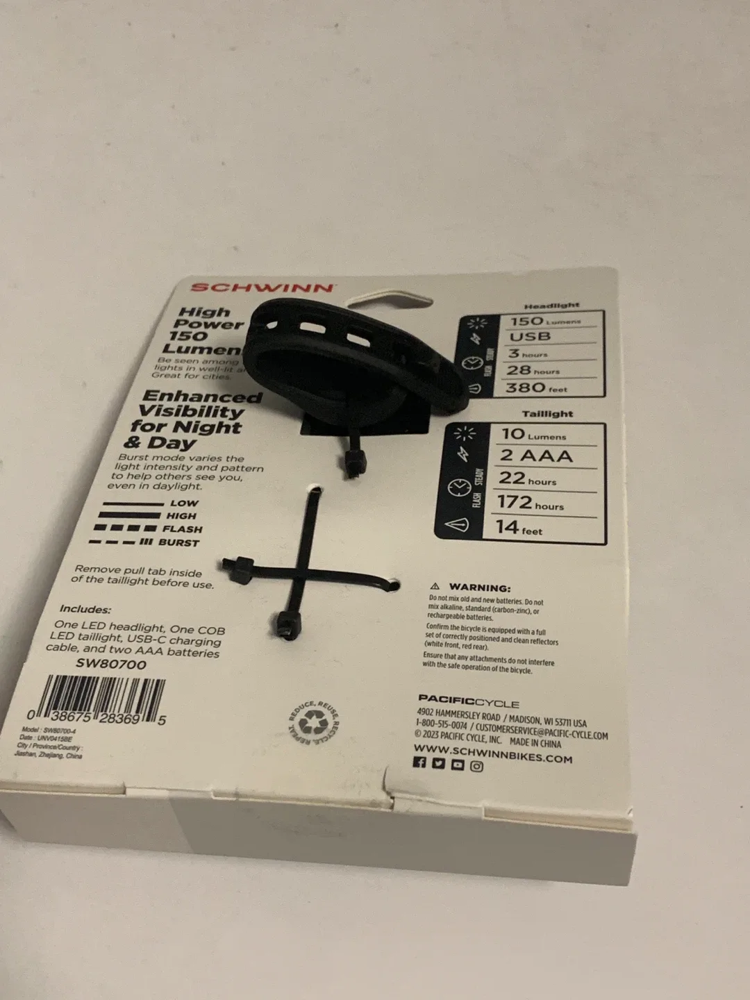 Schwinn 150 Lumen Bike Light Set - New image indicator(4)