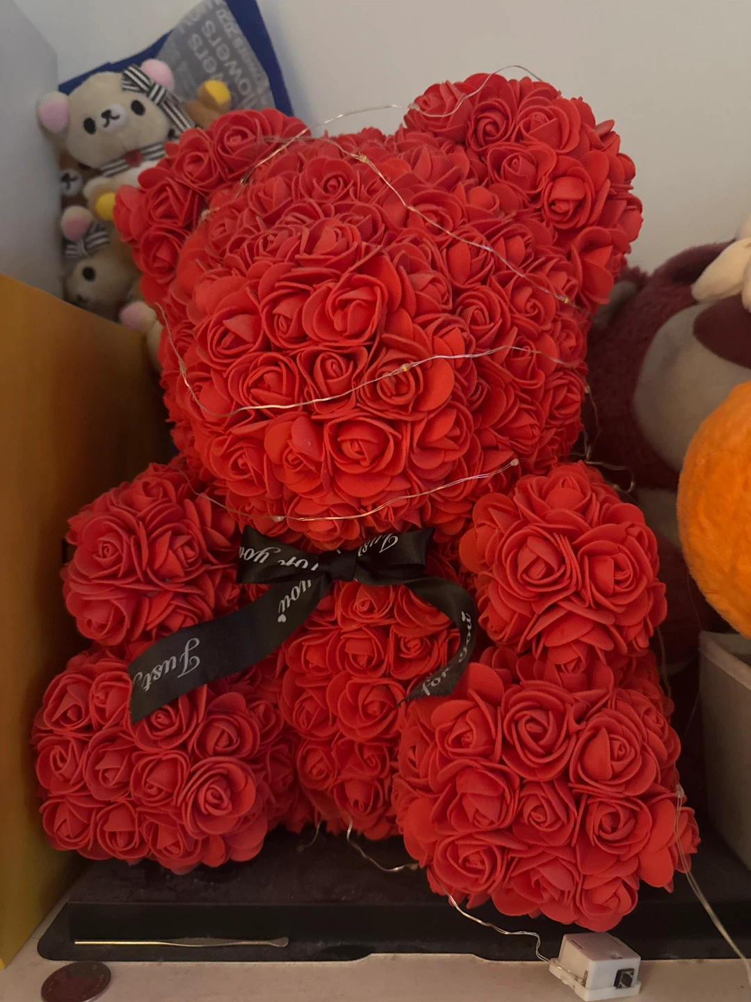 Red Rose Teddy Bear with Lights