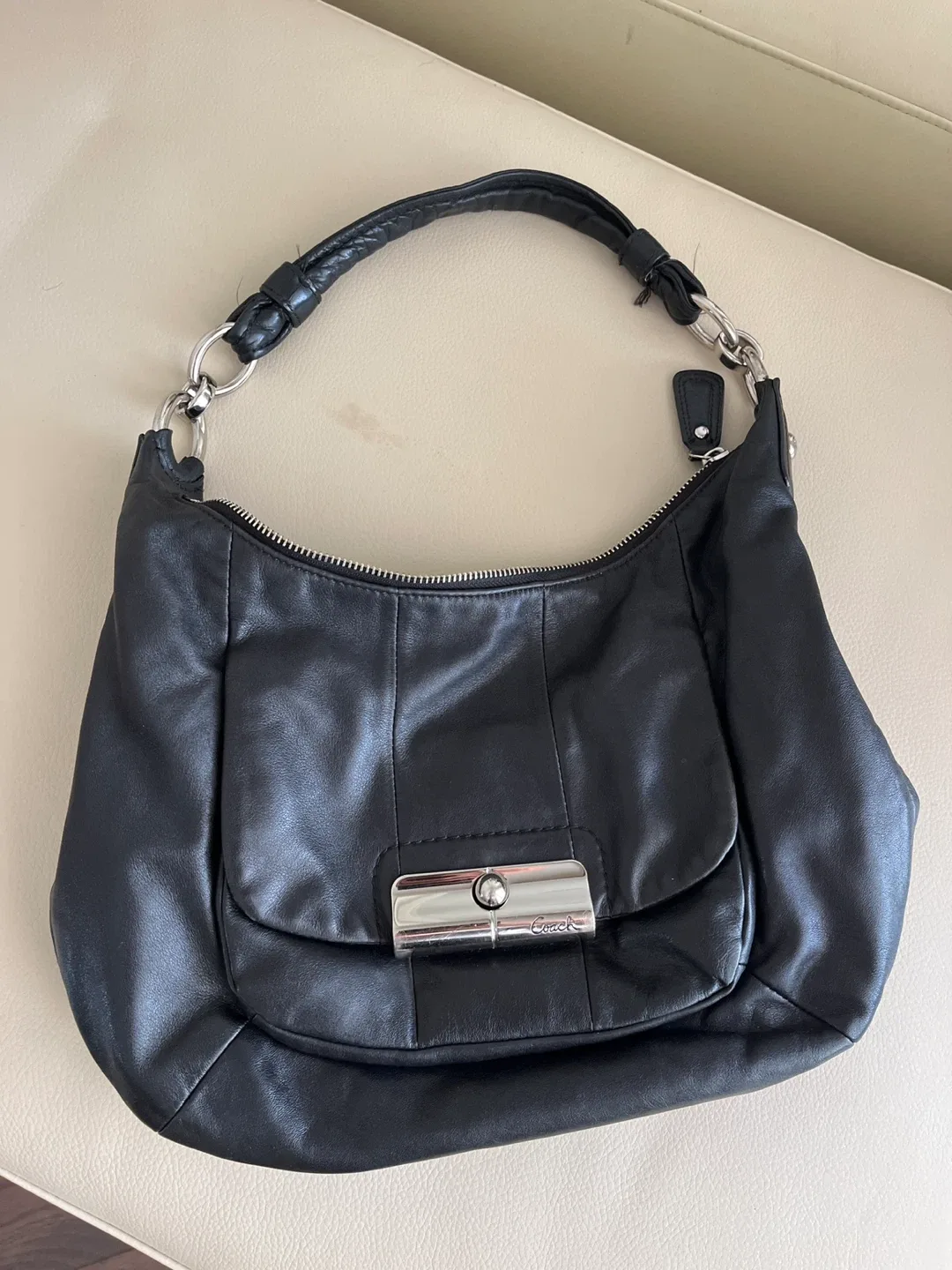 Coach Black Leather Hobo Bag thumbnail