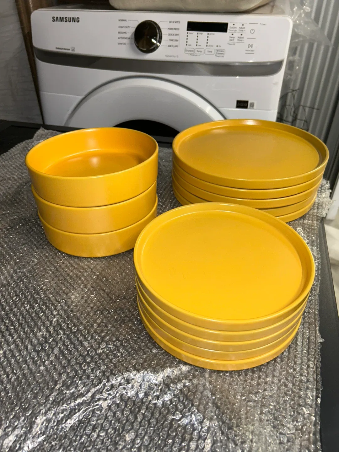 Yellow Ceramic Plates - Set of 12 thumbnail
