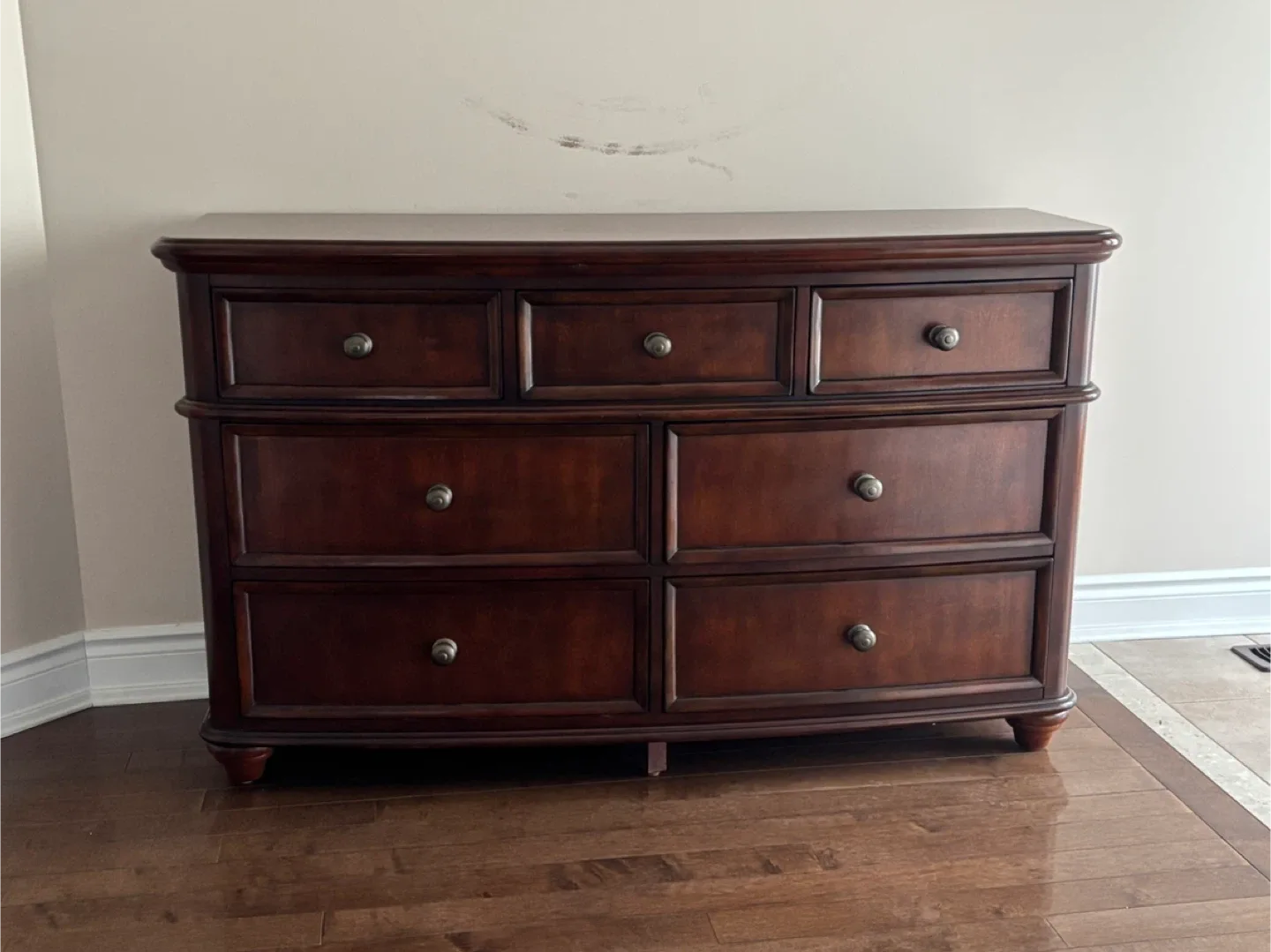 Dark Wood Dresser - 7 Drawers