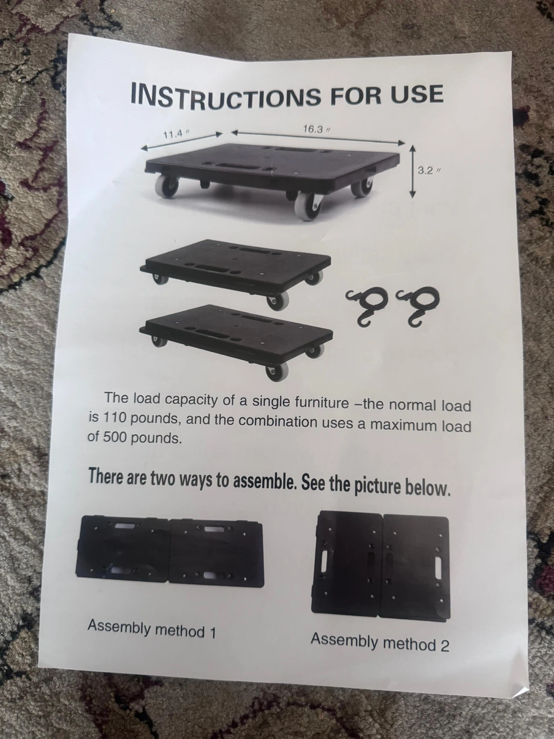 ASDJAKZP Furniture Dolly with 4 Silent Wheels