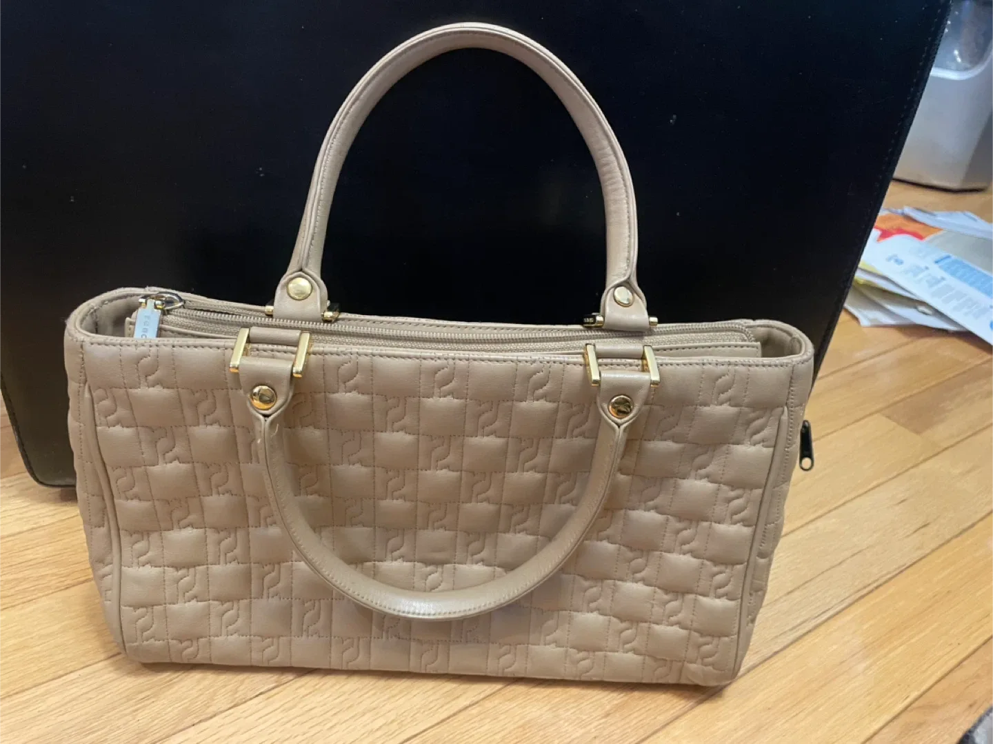 Lori Bonn Beige Quilted Handbag & Backpack image indicator(4)