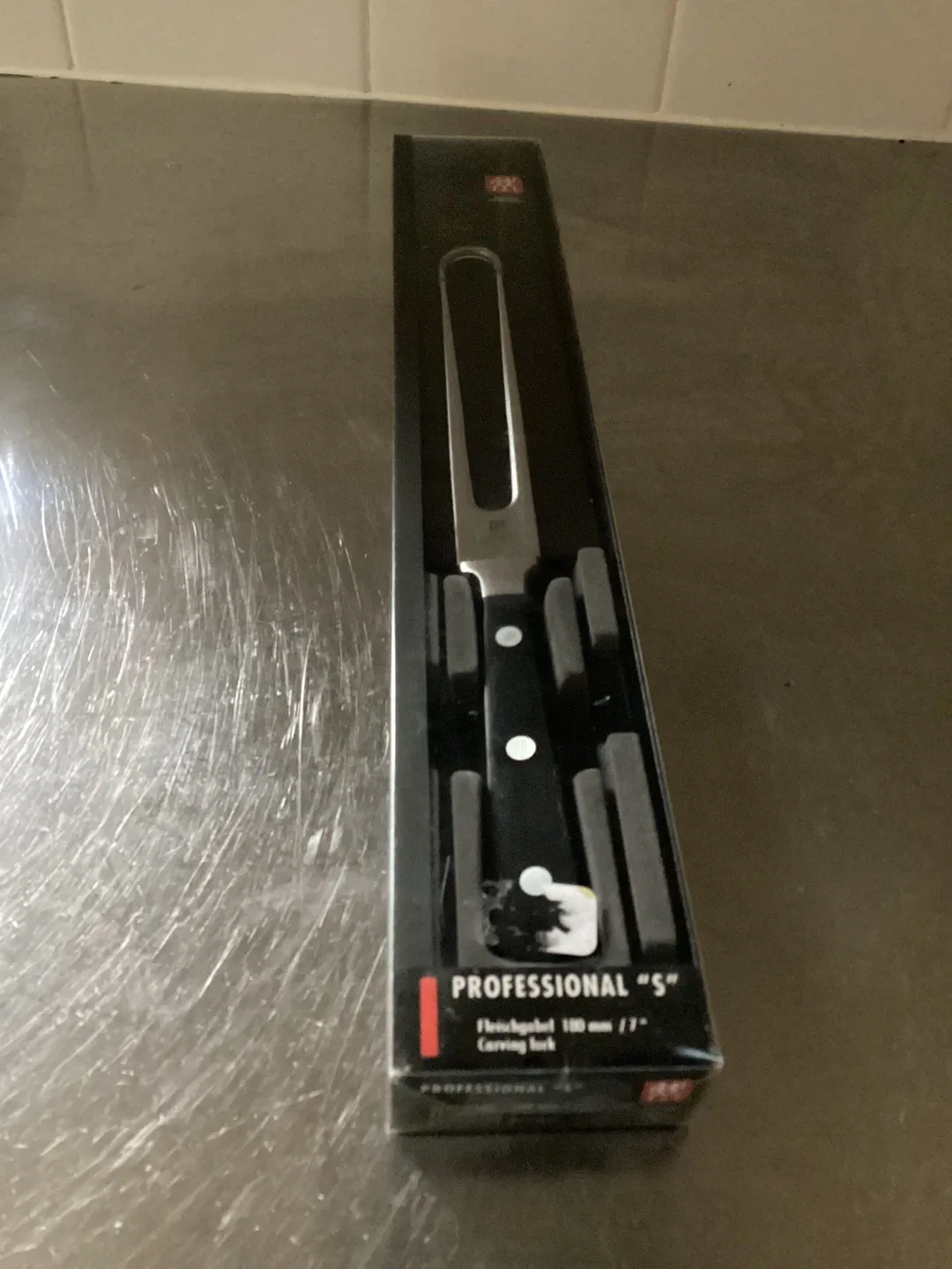 Professional "S" 7" Carving Fork. New - in box thumbnail